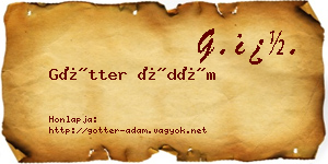 Götter Ádám névjegykártya